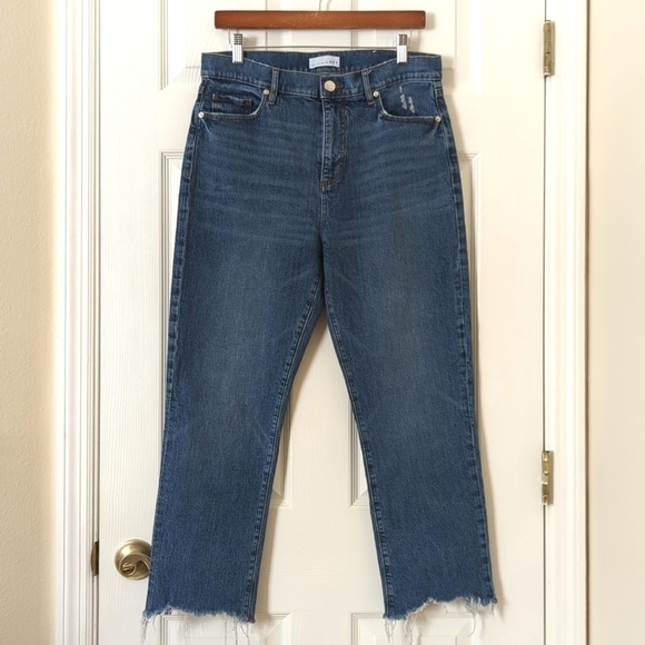 Loft Classic Medium Wash High Waist Slim Straight Leg Ankle Cropped Jeans 30/10 - Picture 1 of 15